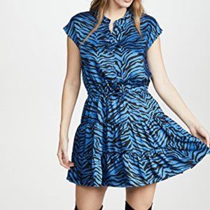 Rebecca Minkoff Ollie Royal Blue Zebra Dress S NWT